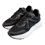 Sneaker Apepazza pelle rete strass nera<BR/> 