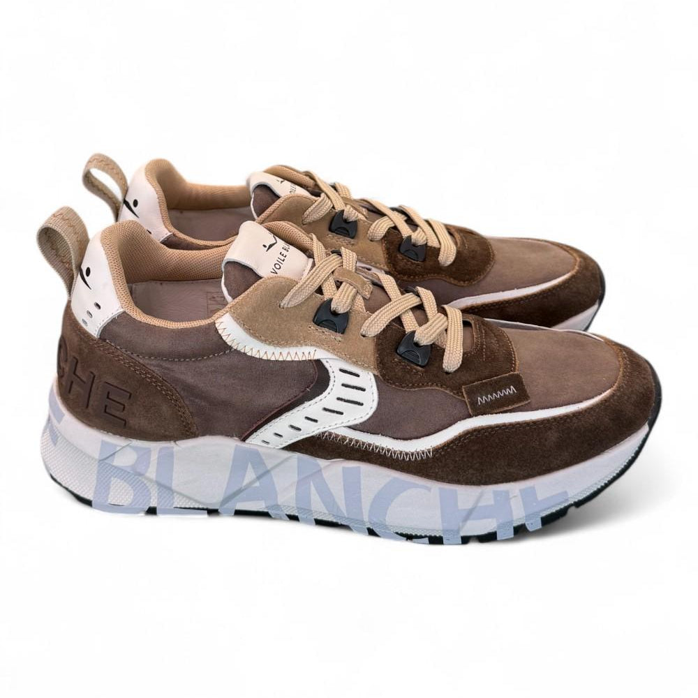 Sneaker uomo Club 01 Marrone Voile Blanche<BR/> 