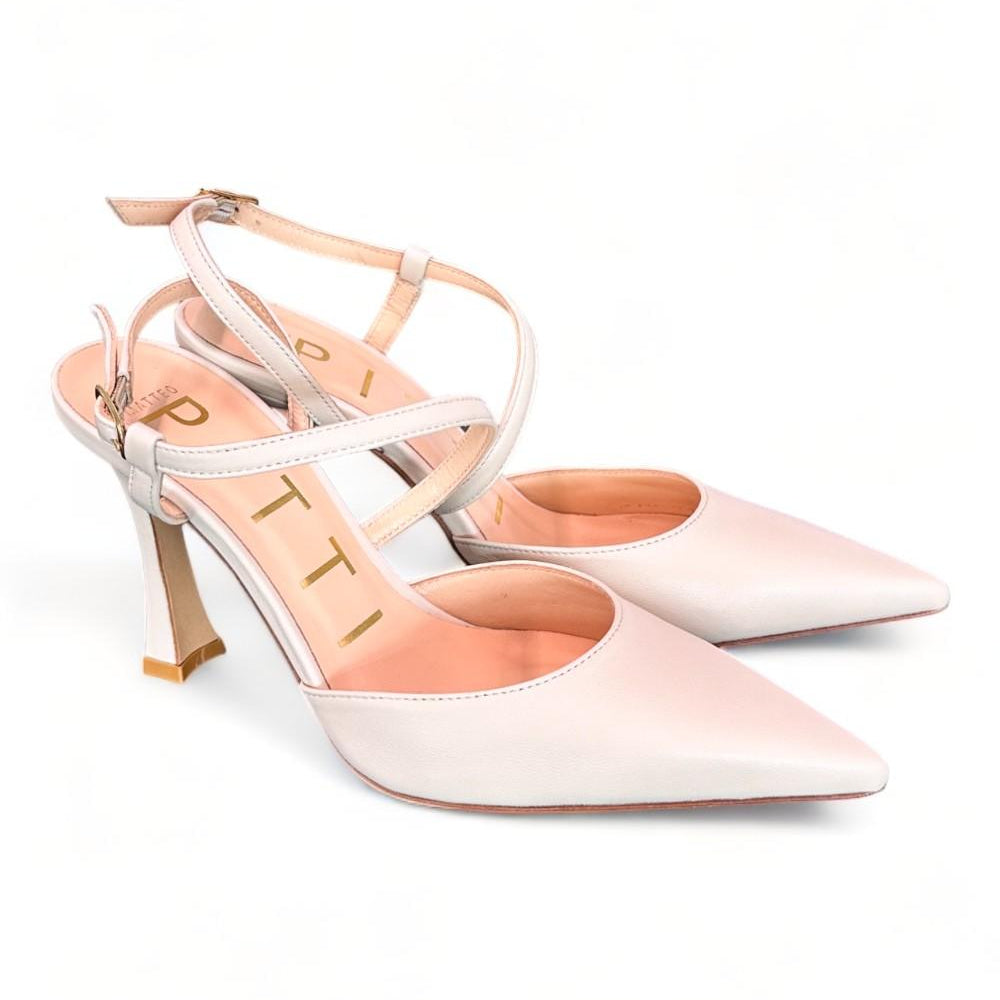 Slingback pelle burro tacco 90 Matteo Pitti<BR/> 