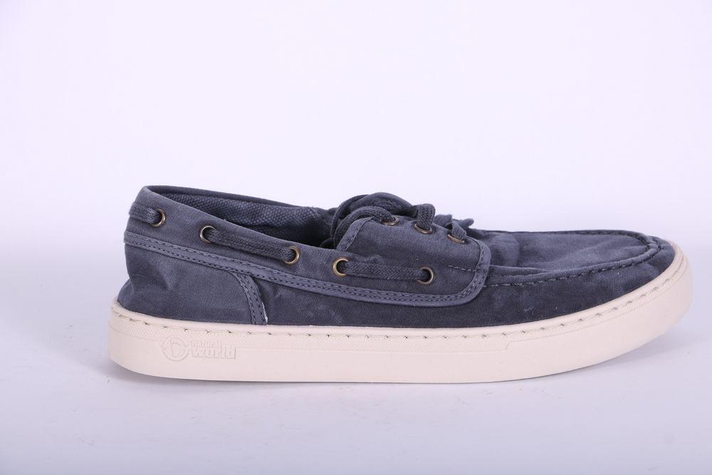 Scarpa barca tela blu Natural World 