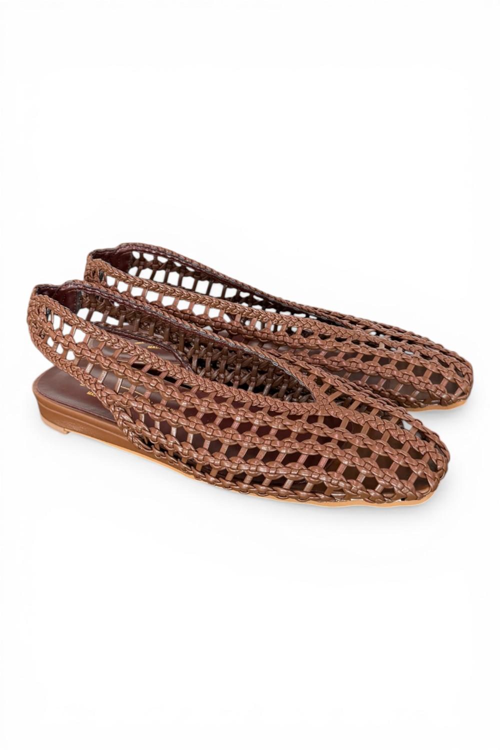Slingback intrecciata testa di moro Bianca Di 