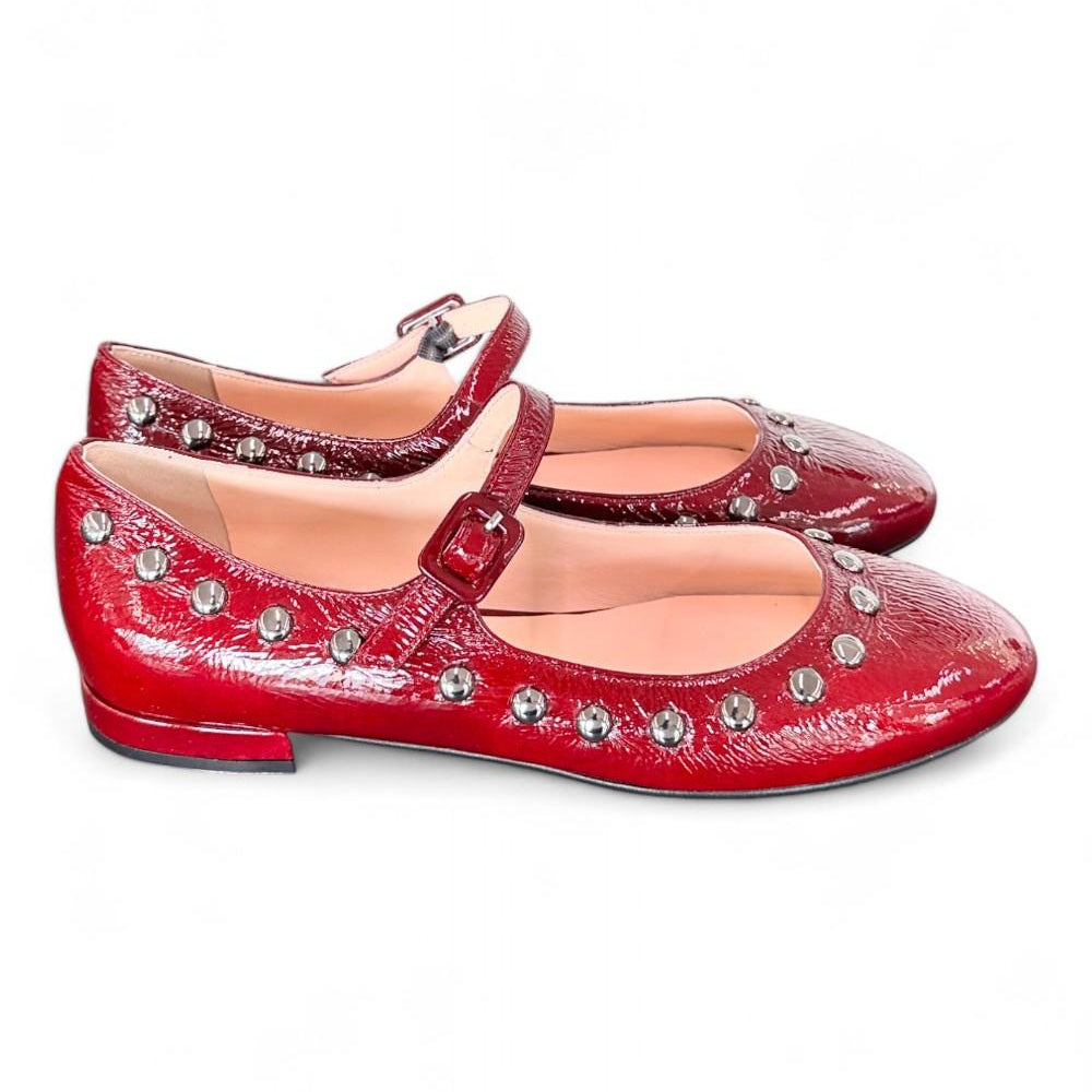 Ballerina borchie vernice bordeaux Matteo Pitti 