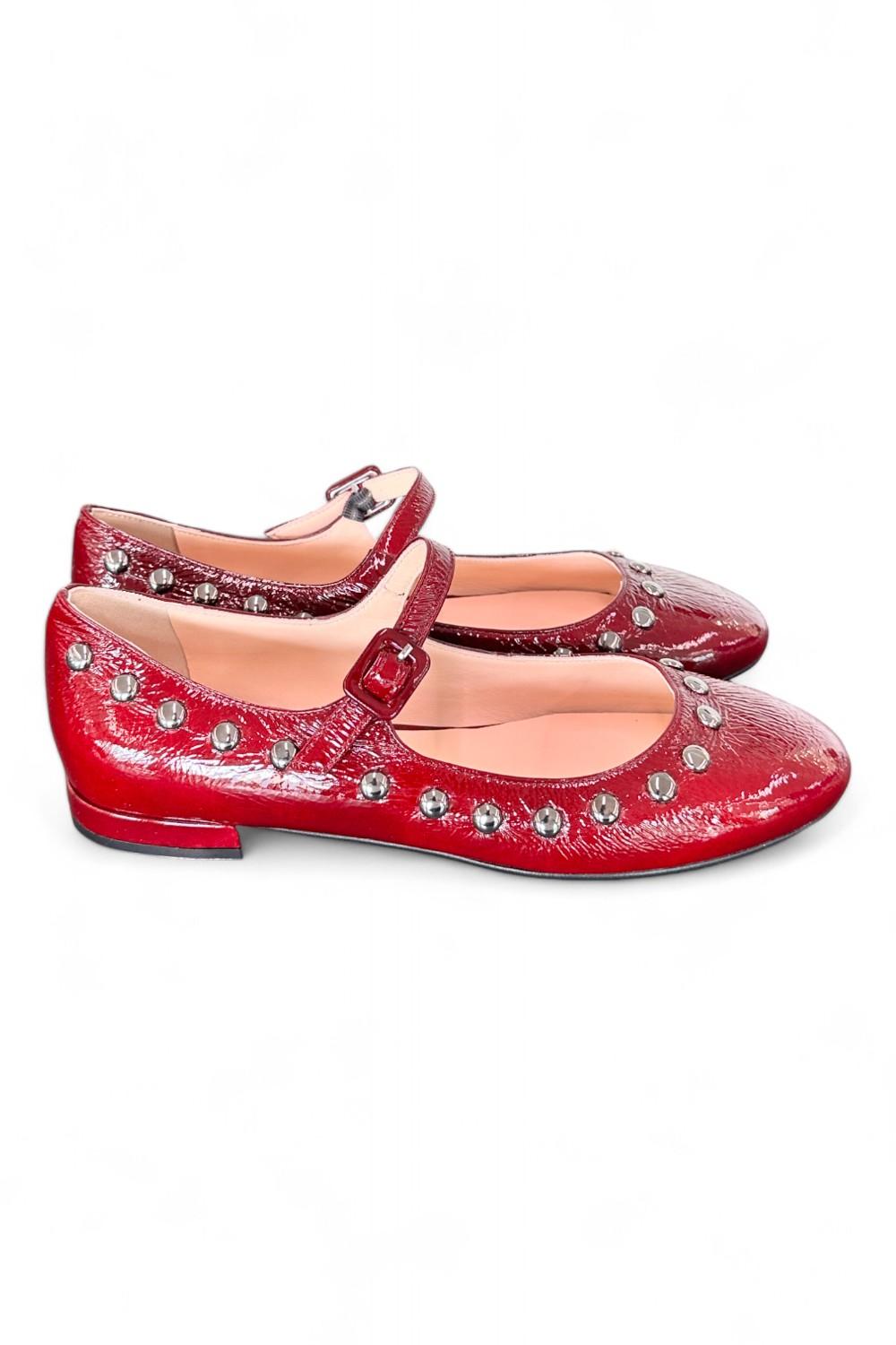 Ballerina borchie vernice bordeaux Matteo Pitti 