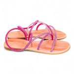 Sandalo mignon strass fuxia e rosa Mosaic 