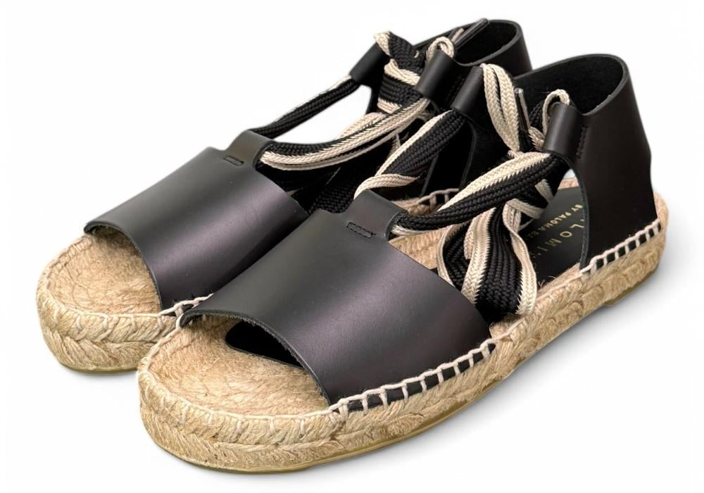 Sandalo con fascia pelle nera Palomitas<BR/> 