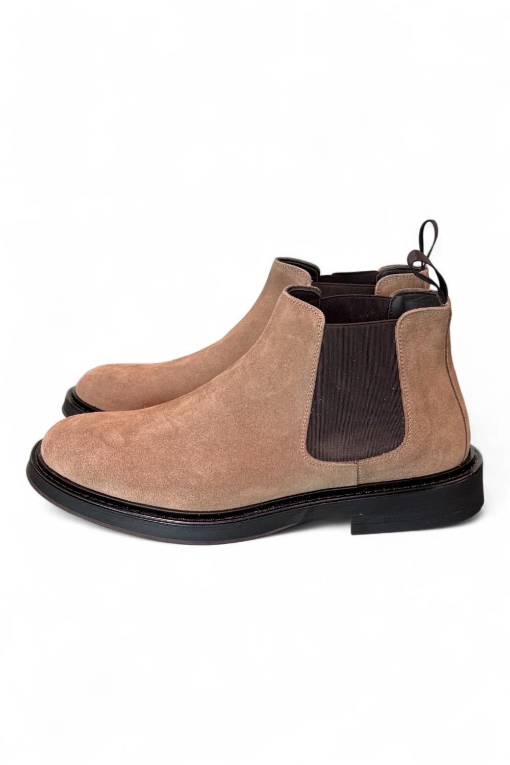 Stivaletto beatles suede tortora Dino Draghi<BR/> 