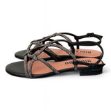 Sandalo incroci strass nero Bibi Lou<BR/> 