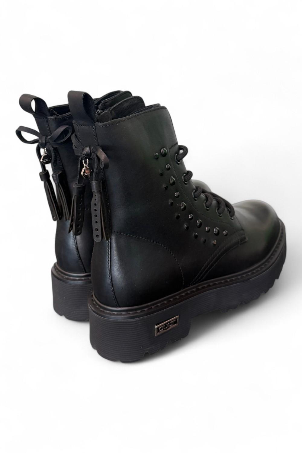 Anfibio donna pelle nera fiocco Slash Cult 