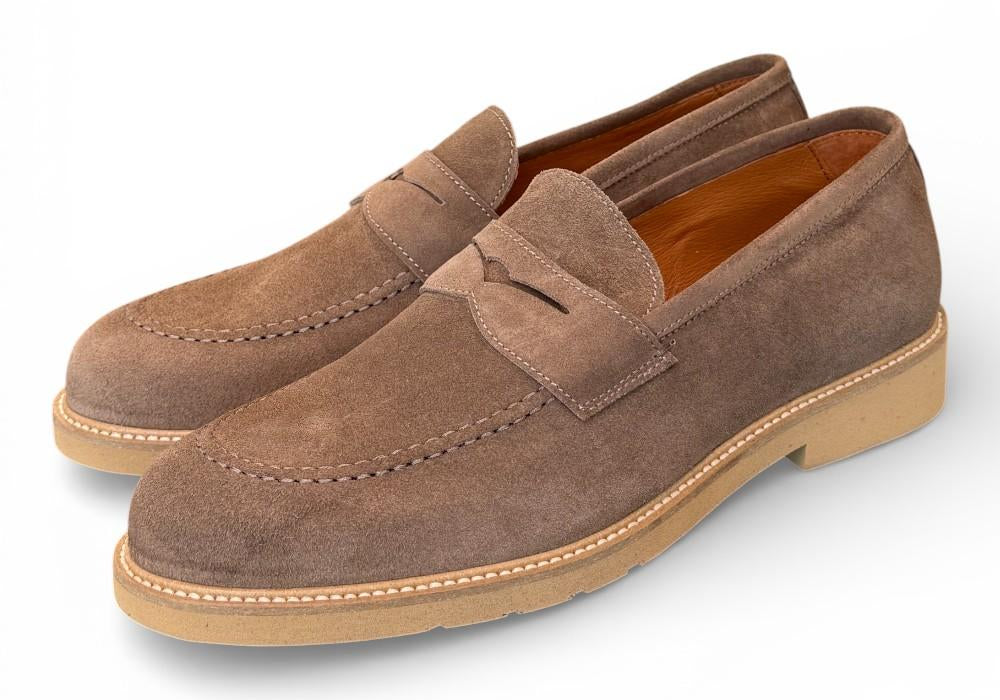 Mocassino camoscio taupe micro Exton 