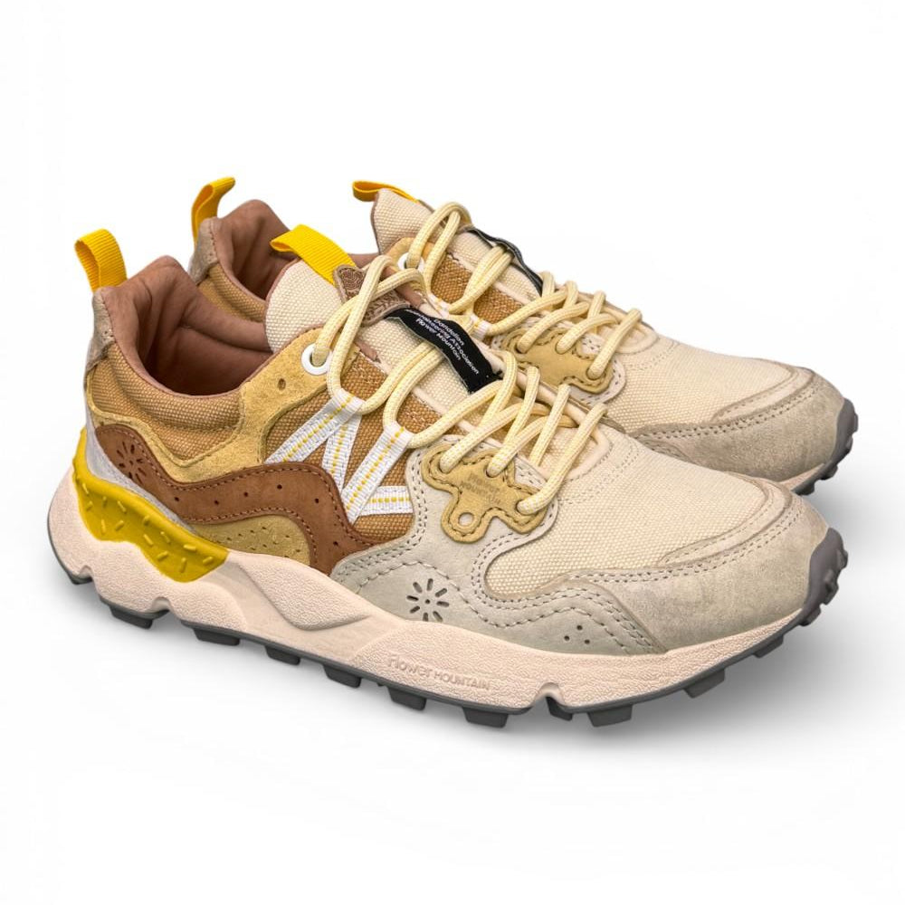 Sneaker donna Yamano 3 1E44 beige brown yellow  Flower Mountain 