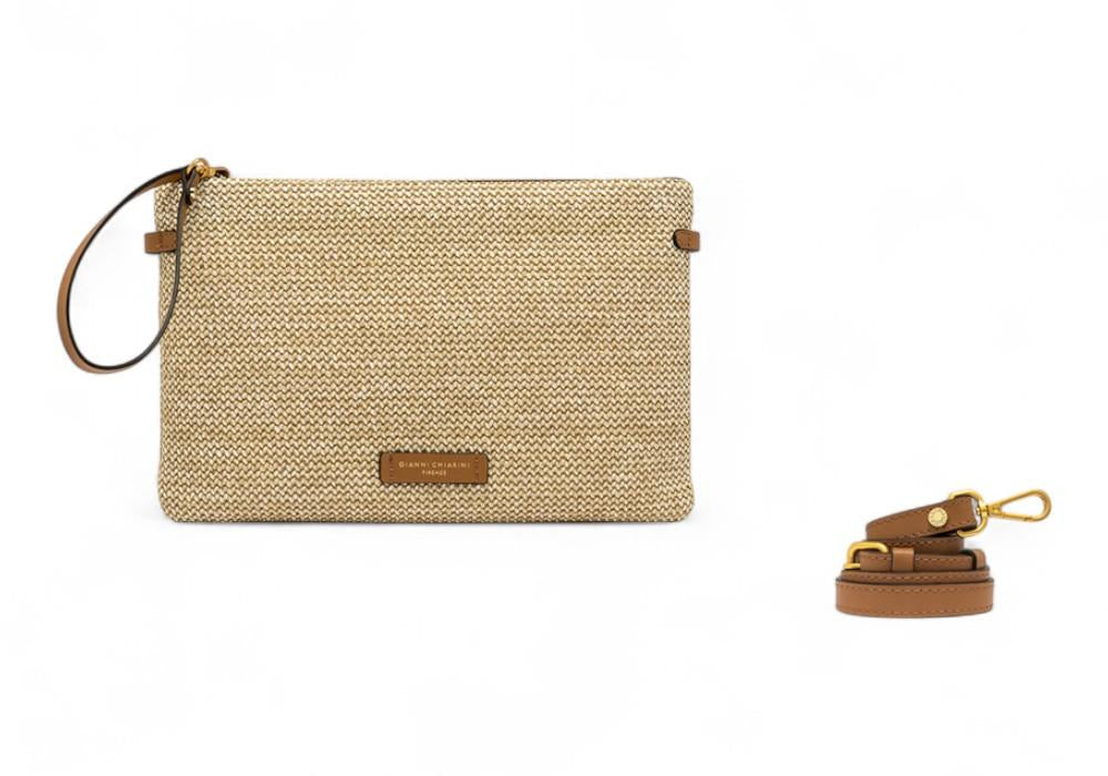 Borsa pochette Hermy rafia Gianni Chiarini<BR/> 