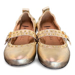 Ballerina cintini  pelle platino Dei Colli<BR/> 