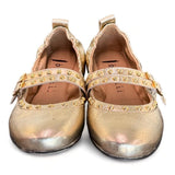 Ballerina cintini  pelle platino Dei Colli<BR/> 