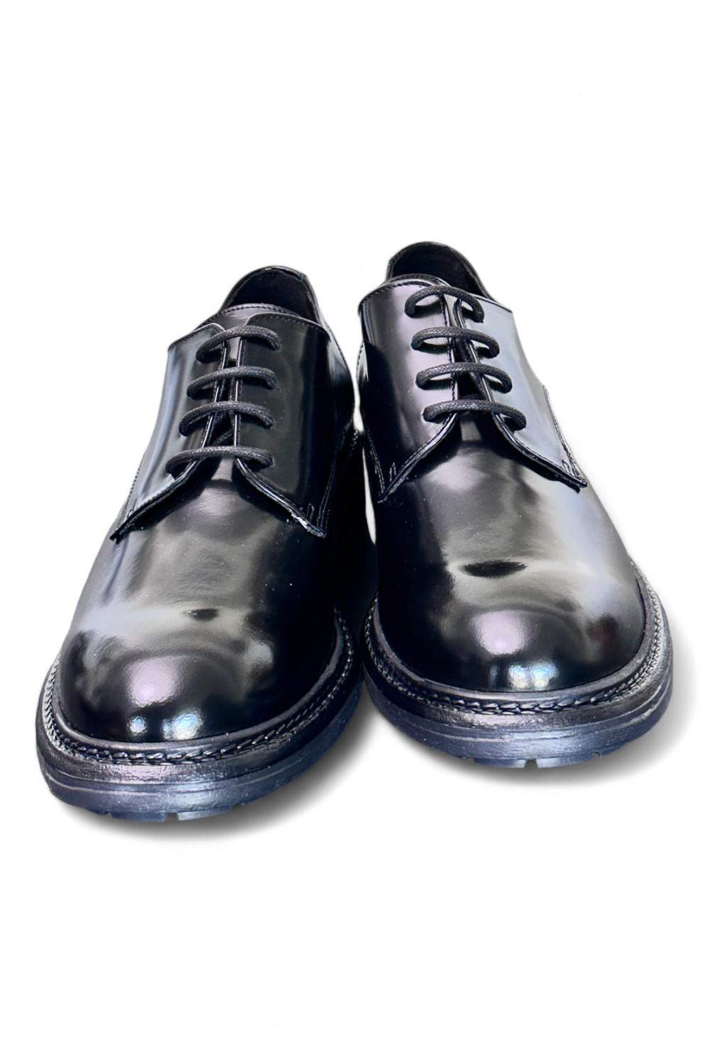 Allacciato liscio donna Uma Parker man style nero<BR/> 