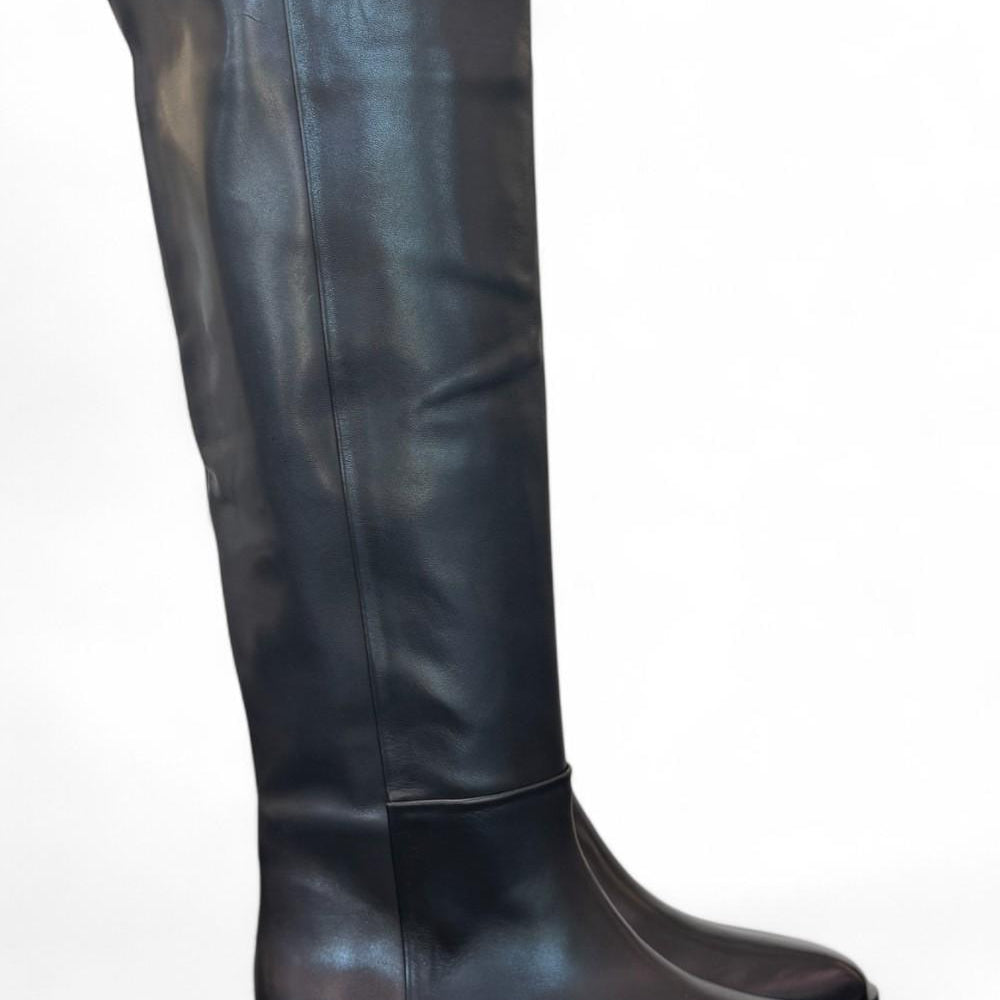 Stivale lungo forma tex pelle nera Elisa Lanci<BR/> 