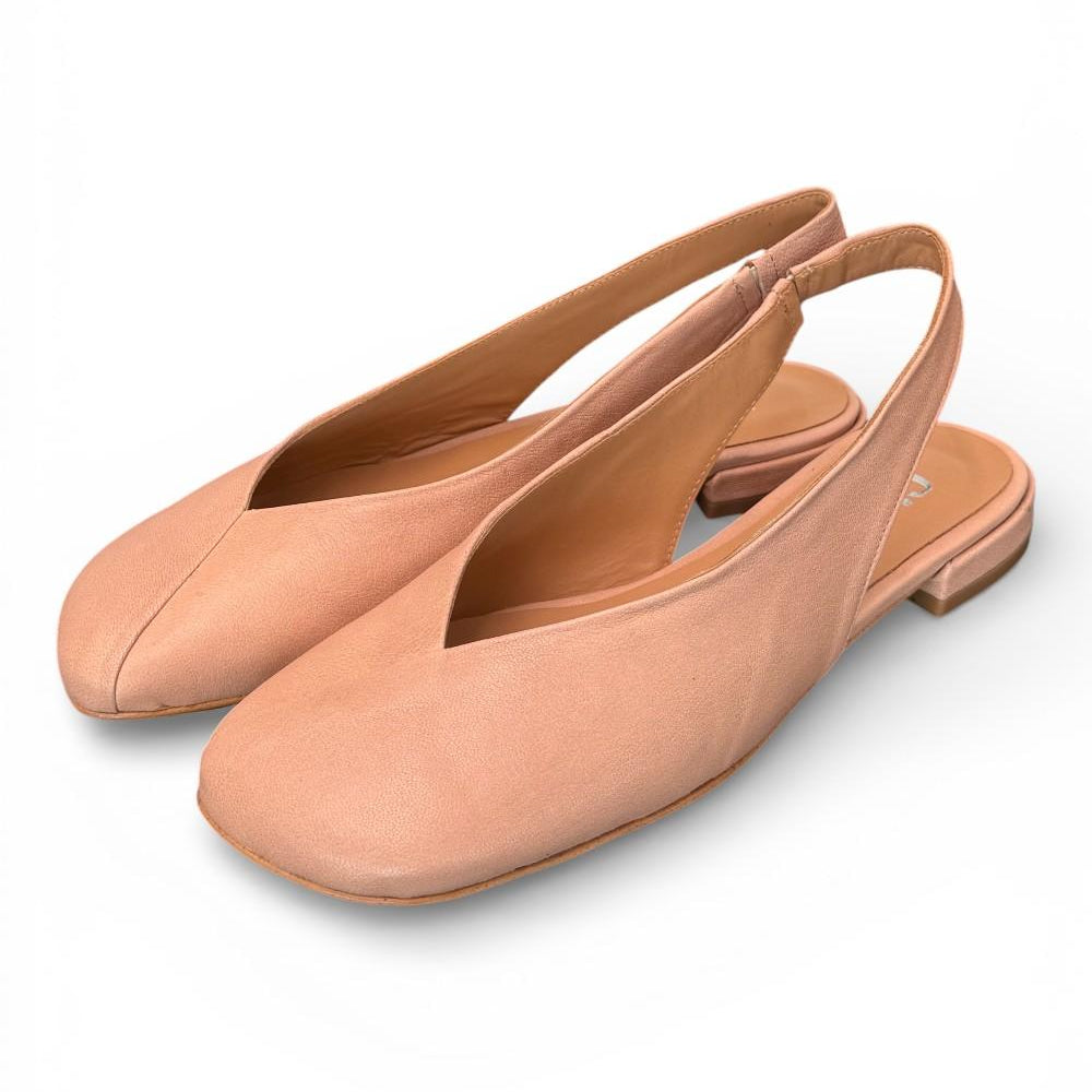 Slingback pelle nature Cuir Noir<BR/> 