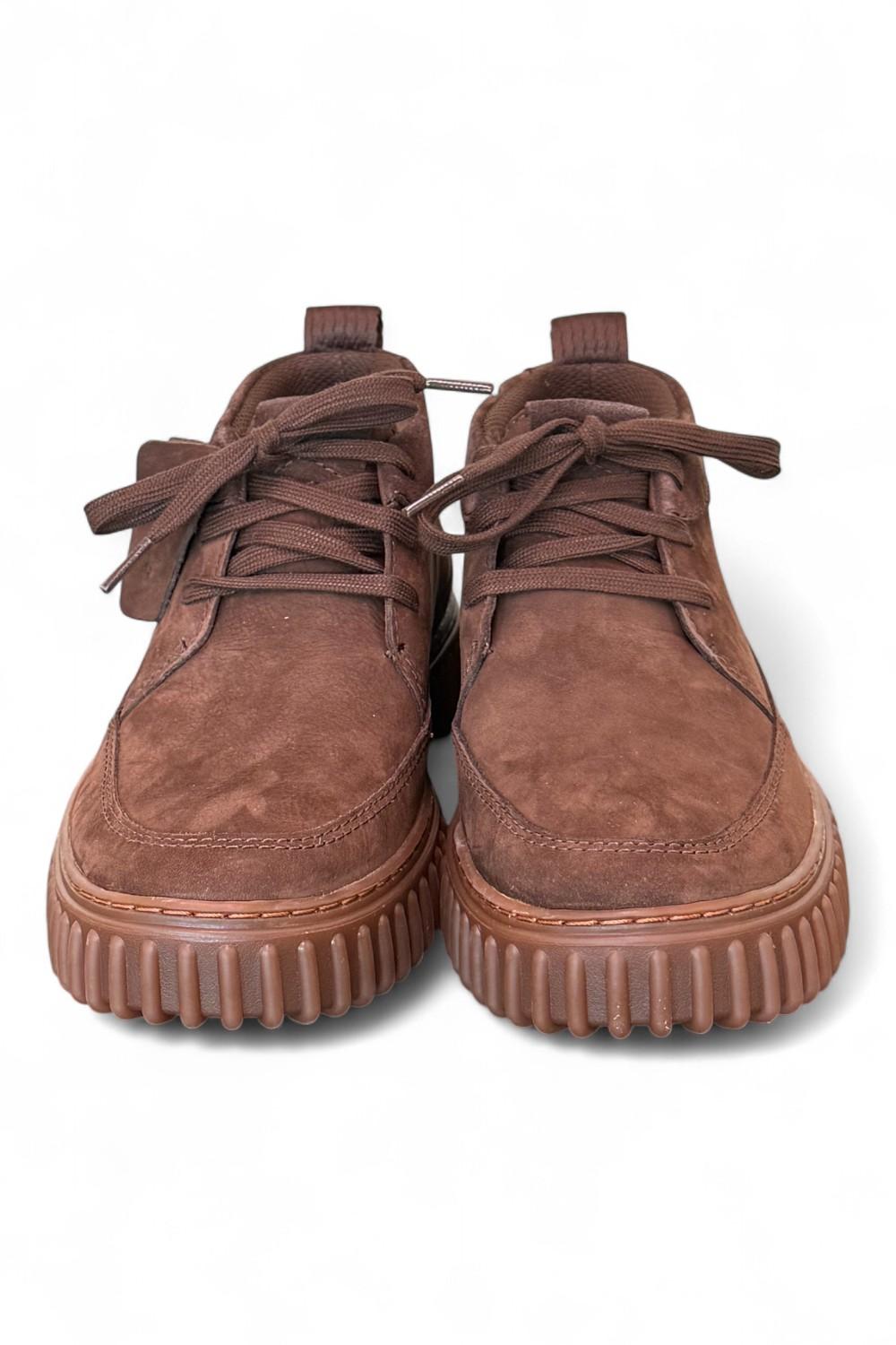 Polacco uomo Torhill Lace Hi Dark brown nabuk Clarks<BR/> 