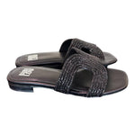 Ciabatta con strass nera Bibi Lou<BR/> 