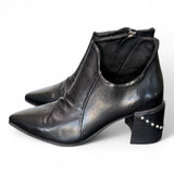 Tronchetto zip asimmetrico nappa nera AS98<BR/> 