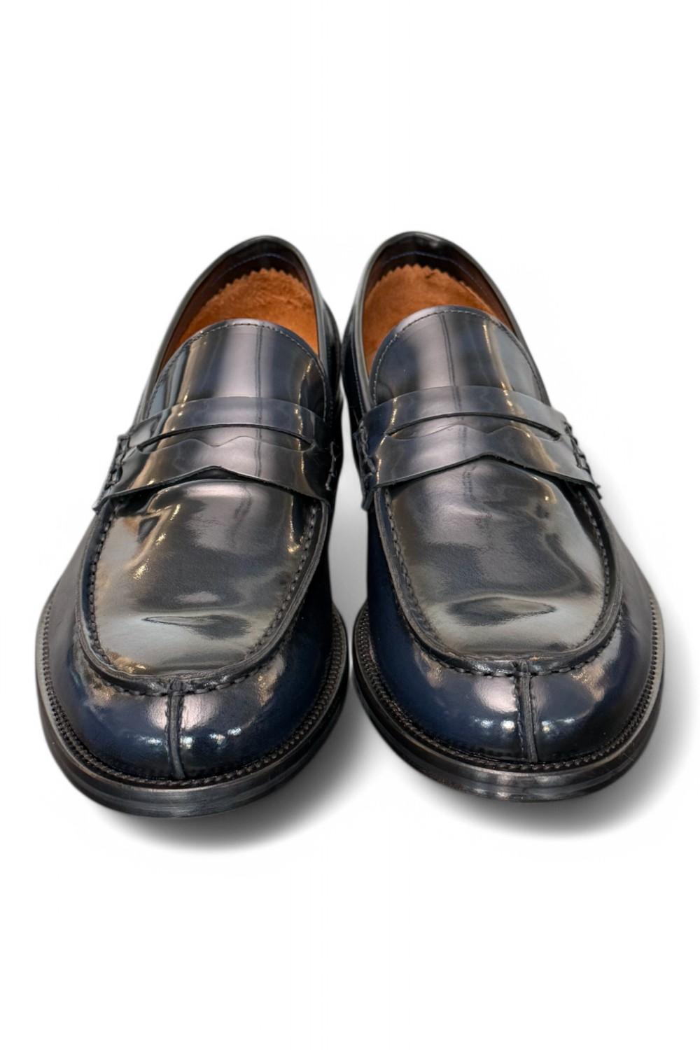 Mocassino spazzolato blu Franco Fedele 