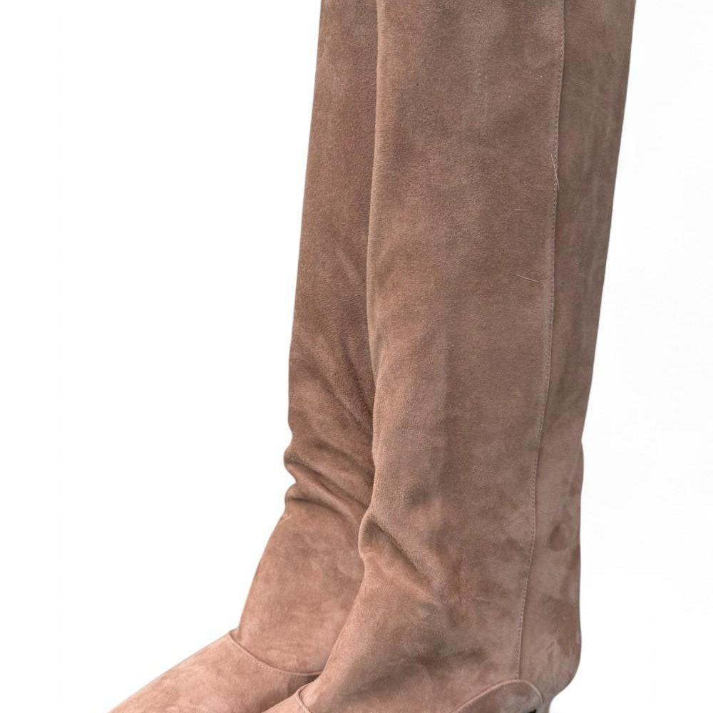 Stivale arricciato a tubo suede beige Anima <BR/> 
