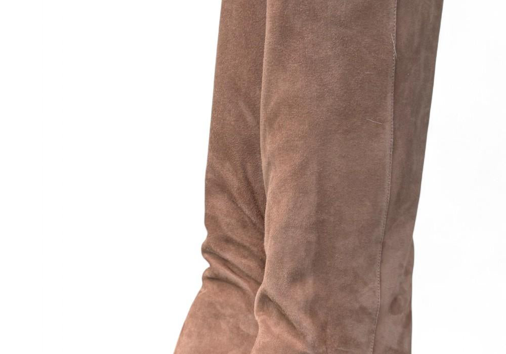 Stivale arricciato a tubo suede beige Anima <BR/> 