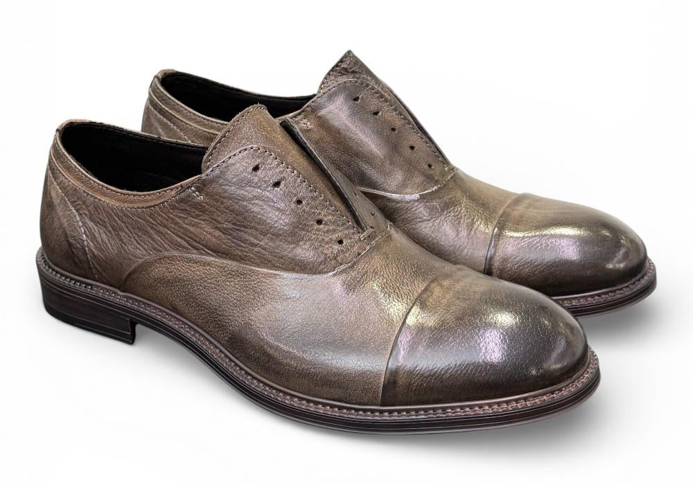 Scarpa no-laces pelle testa di moro Pawelks <BR/> 