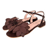 Sandalo fiore suede testa di moro Glam<BR/> 