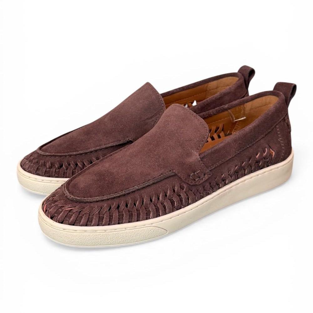 Mocassino cassetta suede intreccio moro Pawelks<BR/> <BR/> 