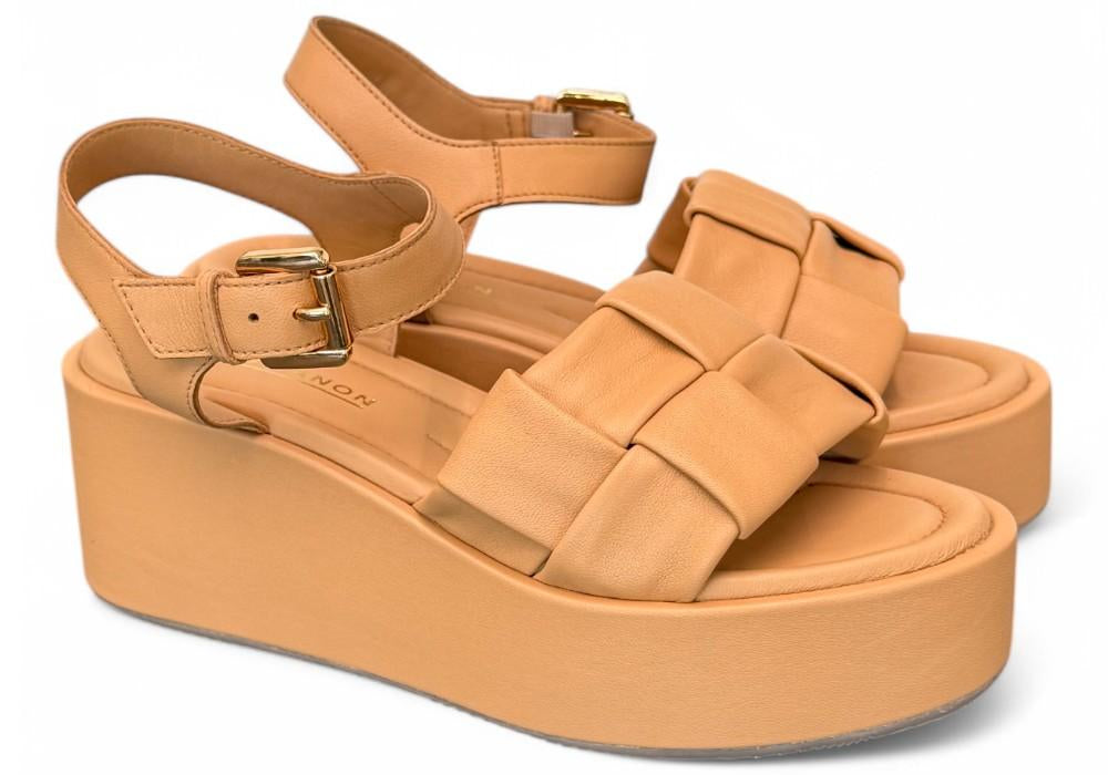 Sandalo intreccio pelle naturale Z60 Zanon<BR/> 
