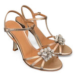 Sandalo gioiello bronzo rosato tacco 90 Chantal<BR/> <BR/> 