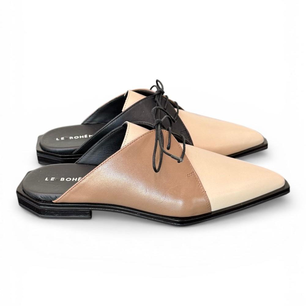 Sabot laccio pelle multicolore beige Le Bohemien 