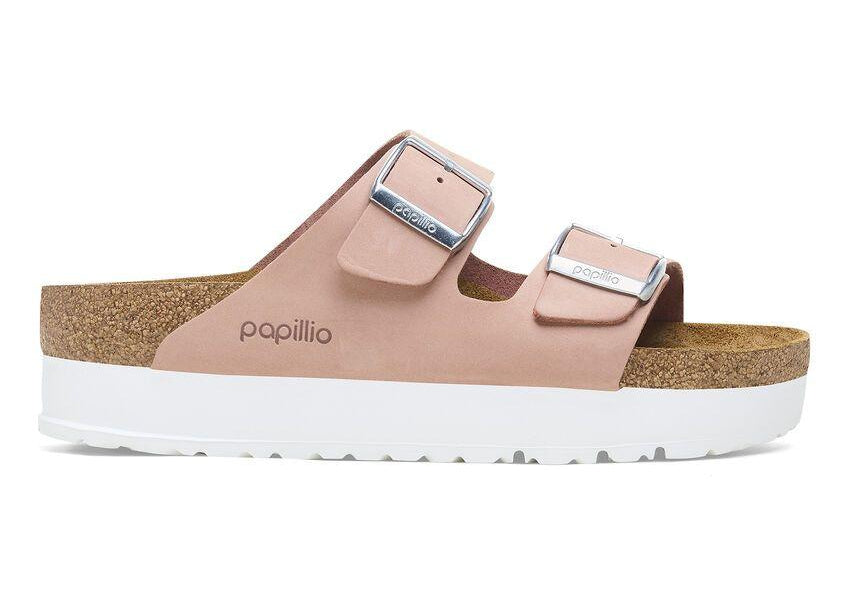 Ciabatta Arizona Papillio birkenstock pink nabuk leahter platform 