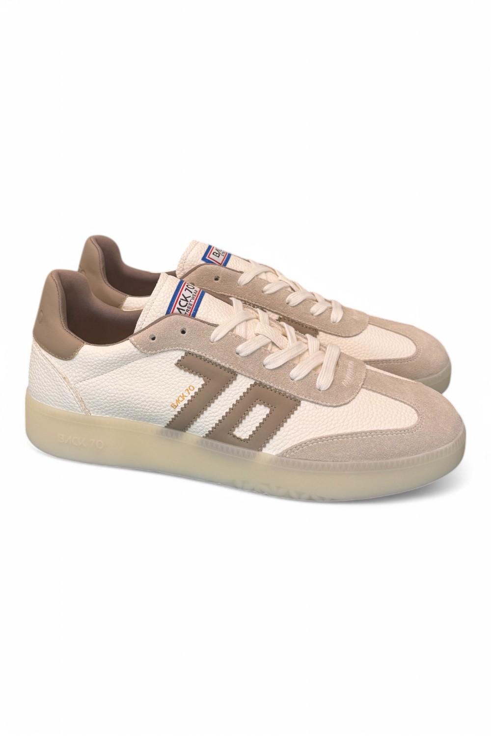 Sneaker uomo  Boston suede bianco beige Back 70<BR/> 