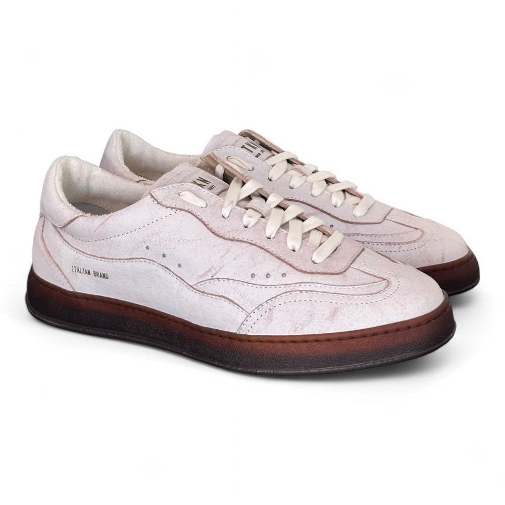 Sneaker uomo Stokton venus bianco latte vintage 