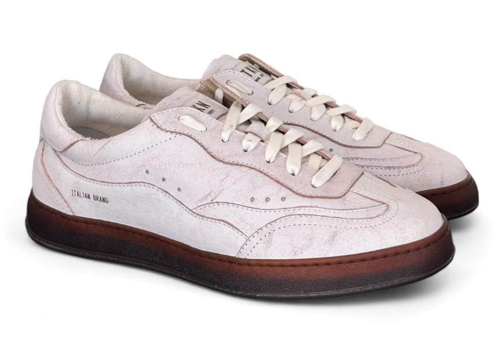 Sneaker uomo Stokton venus bianco latte vintage 