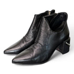 Tronchetto zip asimmetrico nappa nera AS98<BR/> 