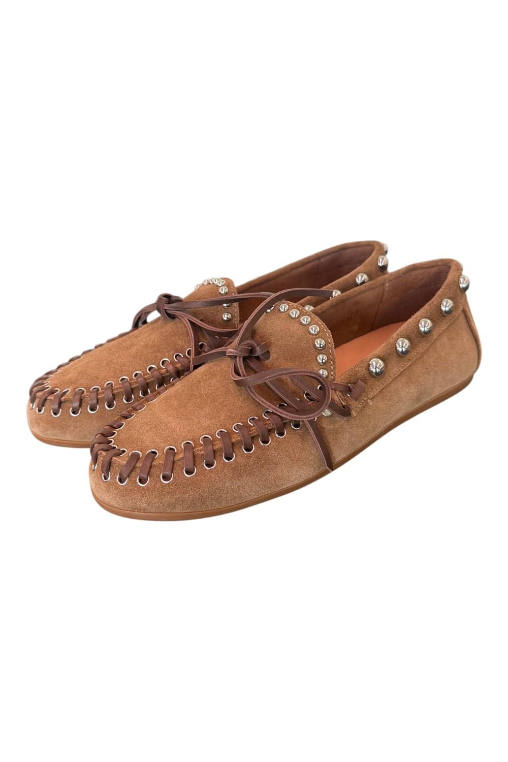 Mocassino fiocco suede sigaro Inuovo<BR/> 