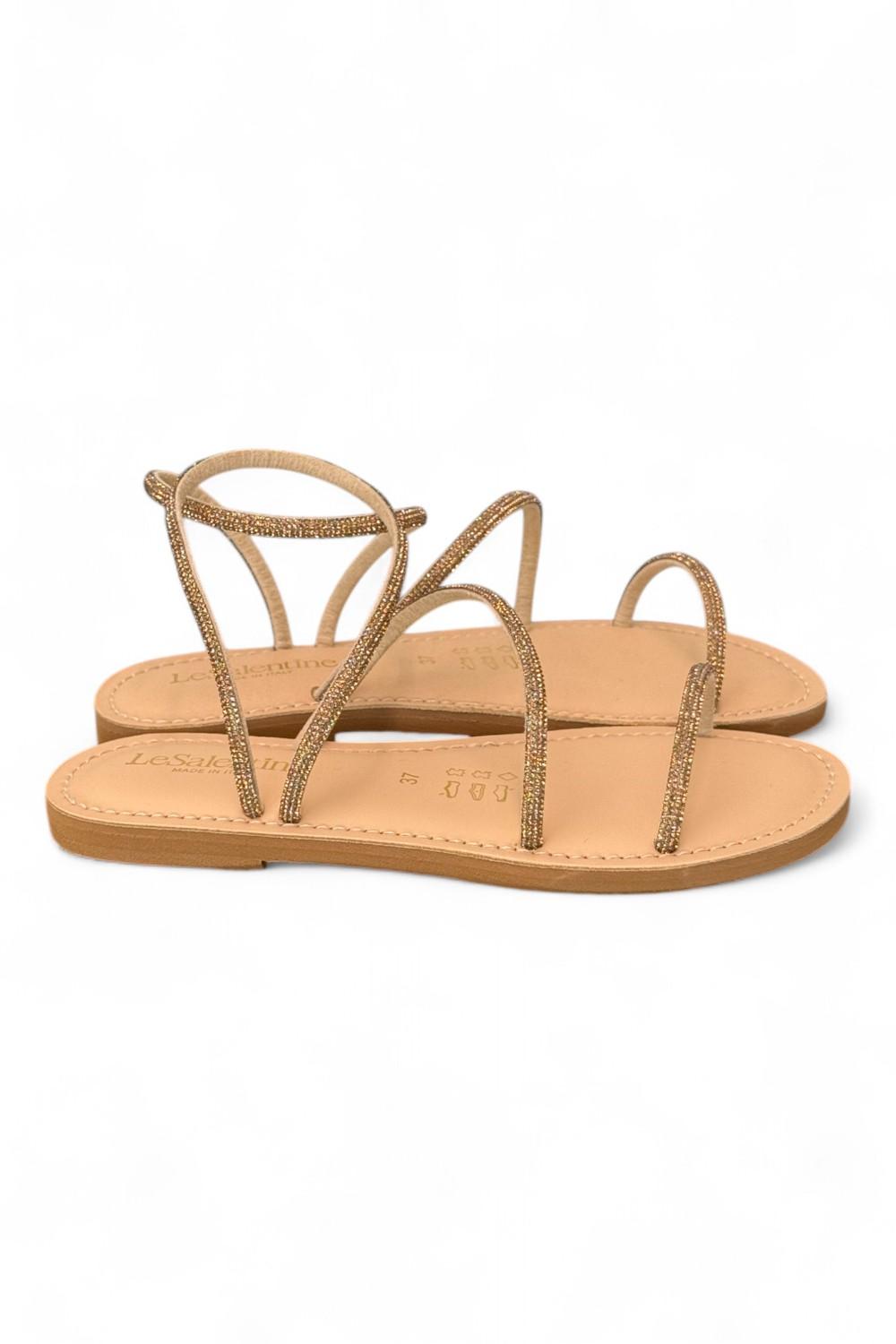 Sandalo strass oro Le Salentine 