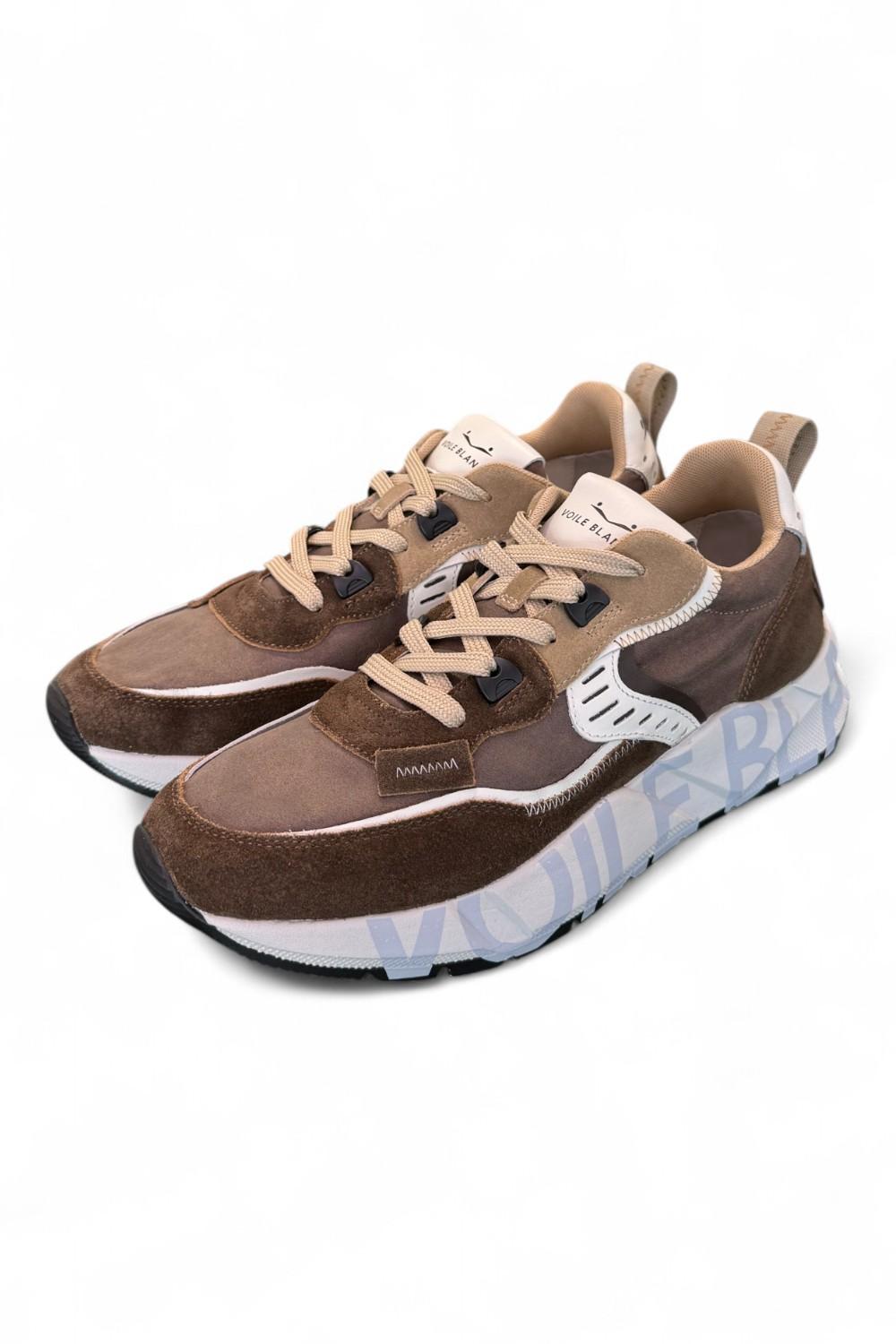 Sneaker uomo Club 01 Marrone Voile Blanche<BR/> 