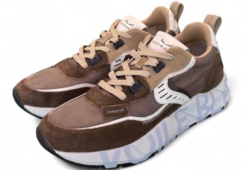 Sneaker uomo Club 01 Marrone Voile Blanche<BR/> 