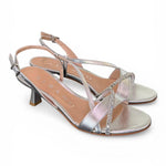 Sandalo strass laminato argento Albano<BR/> 