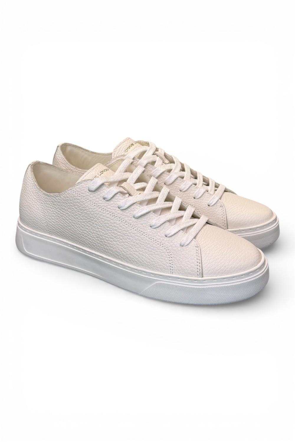 Sneaker pelle martellata bianca XL Crime London 