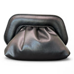 Pochette chiusura scatto ecopelle black 