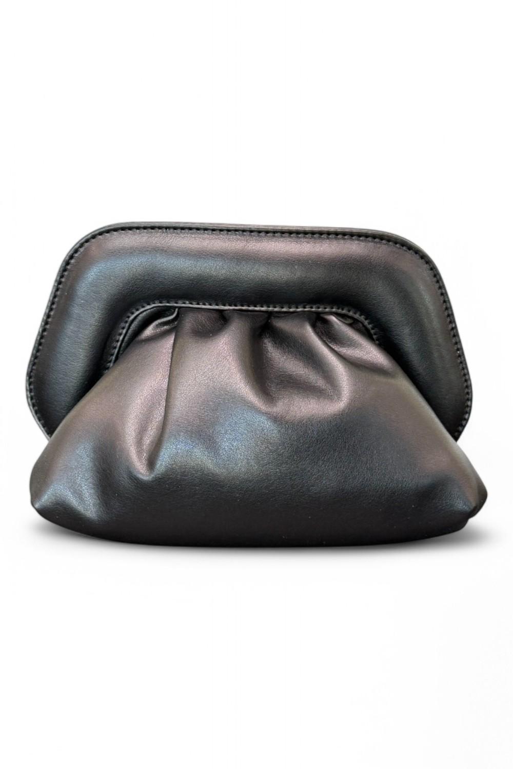 Pochette chiusura scatto ecopelle black 