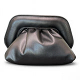 Pochette chiusura scatto ecopelle black 