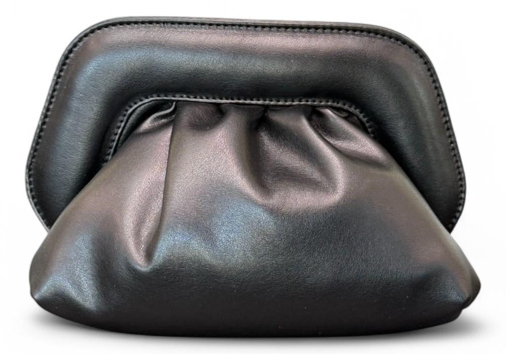 Pochette chiusura scatto ecopelle black 