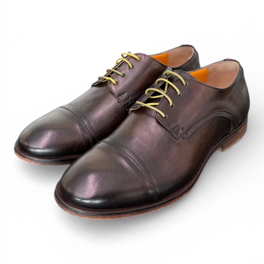 Allacciato derby pelle testa di moro F.lli Rennella<BR/> 