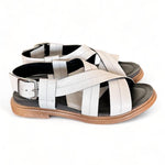 Sandalo fasce pelle latte Fabbrica Dei Colli<BR/> 
