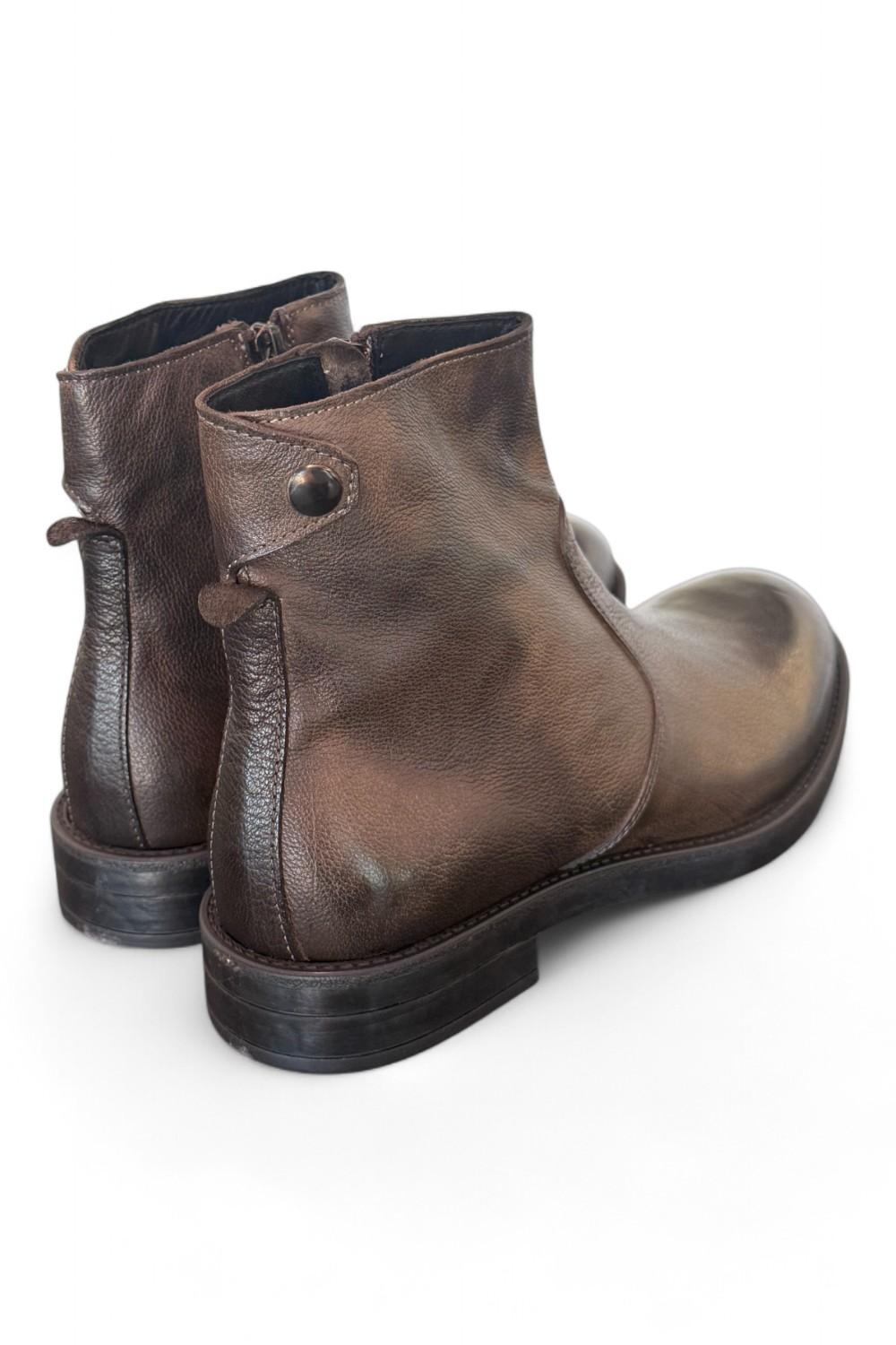 Stivaletto zip pelle brandy Pawelks 